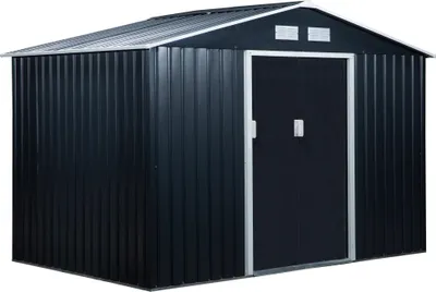 Produktbild von Geräteschuppen mit Schiebetüren 2,77 x 1,95 x 1,92 m Metall Kohlegrau