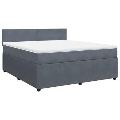 Produktbild von vidaXL Boxspringbett mit Matratze Dunkelgrau 180x200 cm Samt