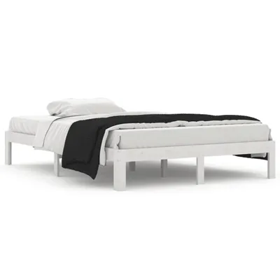 Produktbild von Cloris DesignMöbel Klassische Betten - Weiß Massivholzbett - Doppelbett Weiß Kiefer 140x200cm Schlichtes1252431
