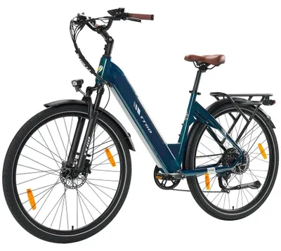 Zdjęcie produktu dla Rower elektryczny 71 cm – C3 PRO Citybike – bezszczotkowy silnik 250 W – akumulator litowy 36 V 20 Ah – hydrauliczne hamulce tarczowe – czujnik momentu obrotowego – dwa siedzenia – kolor zielony