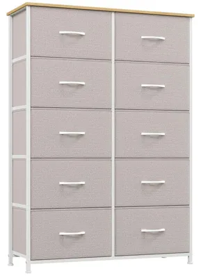 Productafbeelding van Commode met 10 lades, kleur: asgrijs, afmetingen: 80 x 114,5 cm