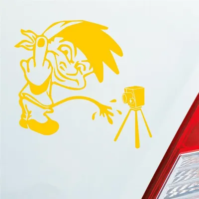 Produktbild von Auto Aufkleber Männeken Piss  Tuning Radar 10x10 cm Gelb Sticker Heckscheibenaufkleber