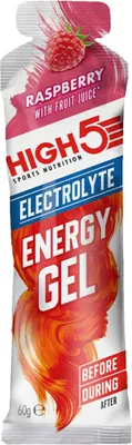 Obrázok produktu pre High5 Energy Gel Electrolyte 60 g malina / Energetické gély / Osviežujúci energetický gél bez potreby zapíjania s vodou obohatený o elektrolyty