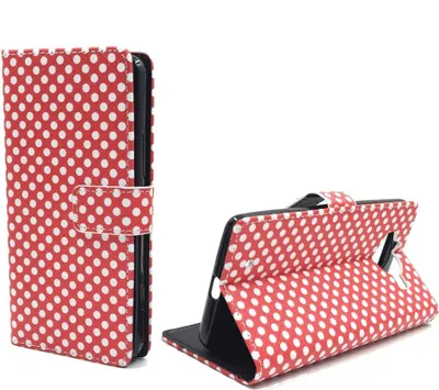 Produktbild von Handyhülle Tasche für Handy Microsoft Lumia 950 Polka Dot Rot