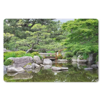 Produktbild von MuchoWow® Schreibtischunterlage Japanisch - Natur - Wasser - Steine - Bäume 60x40 cm - XXL Mauspad - Großes Mauspad