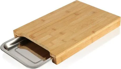 Image de Planche à découper en bambou avec bac de récupération, pratique, 1 pièce