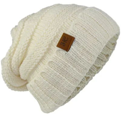 Produktbild von Harrys-Collection Damen Uni Beanie Strickmütze Wintermütze, wollweiss