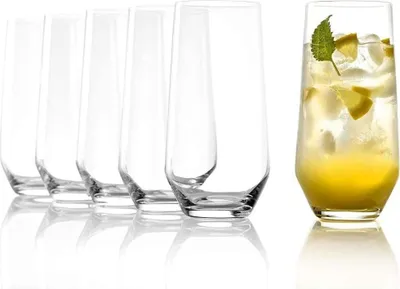 Image de Nouveau set avantage : 2 x Stölzle Lausitz 6x QUATROPHIL gobelet à long drink clair 358 00 12 et cadeau + don