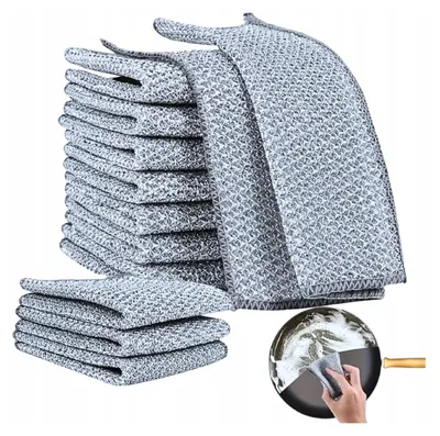 Produktbild von 12er Set Mikrofasertücher – Kratzfreie Allzwecktücher für Küche, Haushalt, Geschirr, Arbeitsflächen, wiederverwendbar, saugfähig