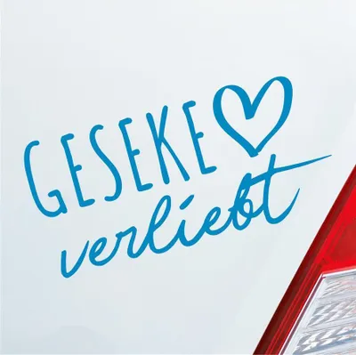 Produktbild von Auto Aufkleber Geseke verliebt Herz Stadt Heimat Liebe Car 19x9 cm Hellblau Sticker Heckscheibenaufkleber