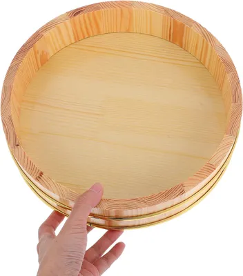 Produktbild von Sushi-Reismischwanne aus Holz, Hangiri-Reisschale für Sushireis, traditionelle Sushi-Holzschüssel für Küche und Restaurant, 26.5 cm