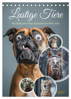 Produktbild von Lustige Tiere (Tischkalender 2027 DIN A5 hoch), CALVENDO Monatskalender