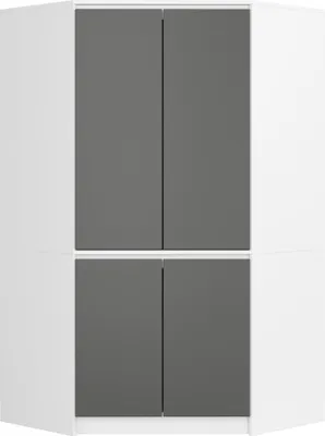 Obrázok produktu pre Akord Rohová Skriňa 4-Dverová Biela/Sivá 100X50X180 Cm