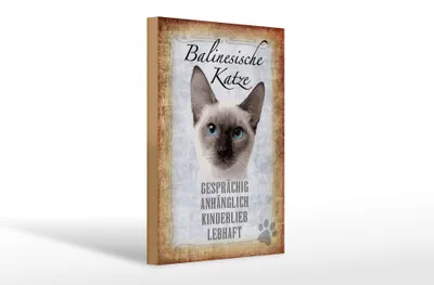 Produktbild von Holzschild Spruch 20x30cm balinesische Katze Schild