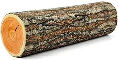 A realistic-looking pillow shaped like a log.