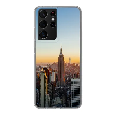 Produktbild von MuchoWow® Handyhülle Schutzhülle Hülle für Samsung Galaxy S21 Ultra New York - Skyline - Sonnenuntergang Silikon Softcase Handy Hülle - Mobiltelefon