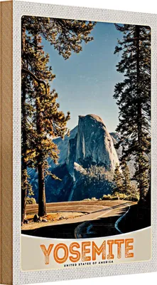 Produktbild von Holzschild Reise 20x30cm Yosemite Amerika Straße Gebirge Schild