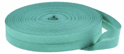 Schrägband Baumwolle Breite 14mm gefalzt hellpetrol