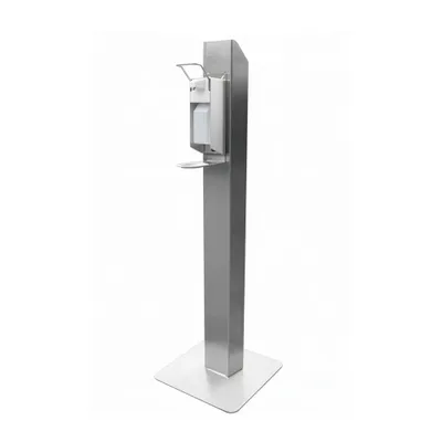 Produktbild von Medi-Inn Hygienetower Desinfektionssäule Edelstahl mit Desinfektionsspender und Tropfschale