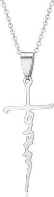 Produktbild von Elegante Kreuz-Halskette aus Edelstahl – Silber für Uni KP20747