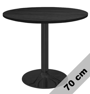 Obrázek produktu pro Kulatý jídelní stůl VICTORY 70 cm - BLACK Smoke, moderní kuchyňský stůl s kovovou podnoží, skandinávský design