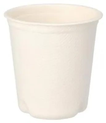 Produktbild von Trinkbecher Zuckerrohr "pure" 0,1 l Ø 6,3 cm · 6,5 cm weiss für Heißgetränke