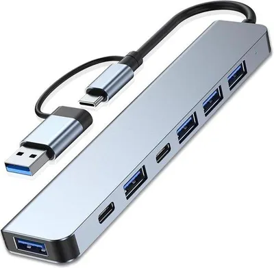 Obrázok produktu pre USB-C rozbočovač s 1 portom USB 3.0 a 2 portmi USB-C – podporuje 100 W PD nabíjanie a 5 USB portov