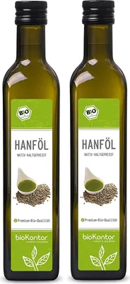 Produktbild von Hanfsamenöl 2x 500ml (1000 ml) I absolut rein - nativ und kaltgepresst von bioKontor
