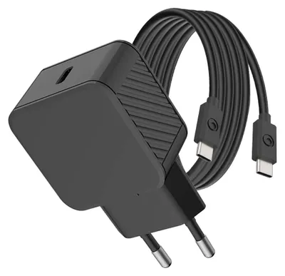 Zdjęcie produktu dla BigBen Connected, ładowarka USB C 25W Power Delivery + kabel USB-C / USB-C, czarny