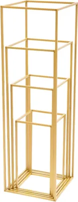 Obrázek produktu pro Sada stojanů na květiny, geometrický design, odolná kovová konstrukce, zlatá barva, 4 velikosti