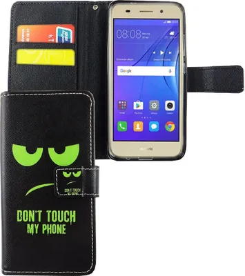 Produktbild von Dont Touch My Phone Handyhülle Huawei Y3 2017 Klapphülle Wallet Case