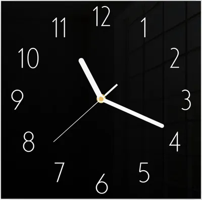 Produktbild von Wanduhr aus Glas mit Motiv Schwarzer Hintergrund- 30 x 30 cm - inkl. Aufhängesystem