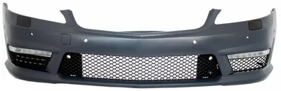 Productafbeelding van Voorbumper voor Mercedes S-klasse W221, modeljaren 2005-2012, met S63/S65-uitstraling, inclusief LED-dagrijverlichting.