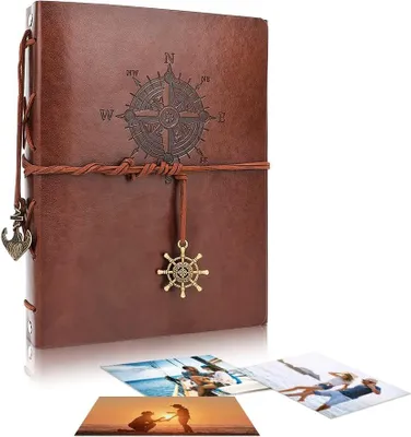 Zdjęcie produktu dla Skórzany album na zdjęcia - Vintage look - 60 stron - 21,5 x 17 cm