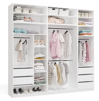 Produktbild von raumhirsch Modulares Kleiderschranksystem OPENO 260x250 cm mit Regalen Schubladen