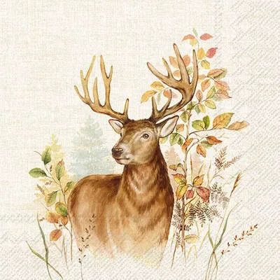 Produktbild von HUNTED DEER Cream Cocktail-Servietten C1011860
