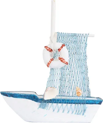 Produktbild von Mittelmeer-Holzhandwerk-Segelmodell, handgefertigtes Vintage-Holz-Segelboot (Boje)