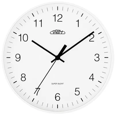Produktbild von PRIM Super silent Wanduhr Kunststoff lautlos Weiß 35,7 cm