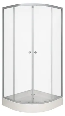 Produktbild von Duschkabine 90×90 cm, Silber, Aluminium, ESG-Sicherheitsglas, Schiebetür