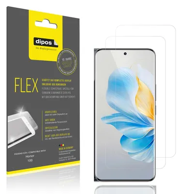 Produktbild von 2x Schutzfolie für Honor 100 Folie, 100% Displayabdeckung, dipos Flex