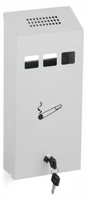 Produktbild von Relaxdays Wandaschenbecher für draußen, verschließbar, Metall, Aschenbecher Wandmontage, HxBxT: 32,5 x 15 x 6 cm, weiß