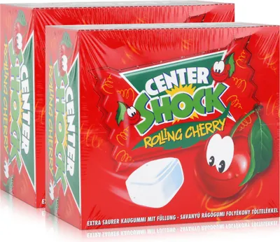 Produktbild von Center Shock Rolling Cherry 100 Stück - Extra saurer Kaugummi 400g (2er Pack)