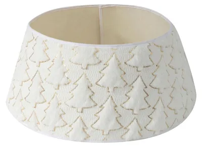 Immagine prodotto di Copertura in peluche bianca per albero di Natale, forma rotonda, dimensioni 55x72x24 cm