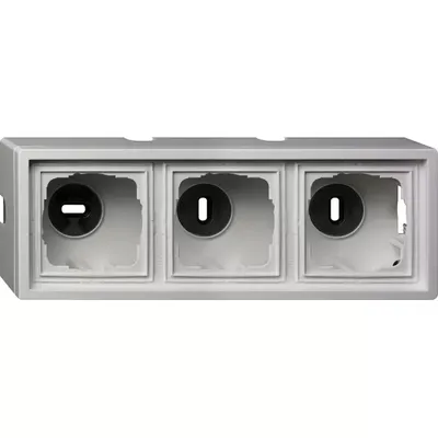 Produktbild von Gira 0063112 Aufputz-Gehäuse 3-fach komplett mit Abdeckrahmen Flächenschalter reinweiß glänzend