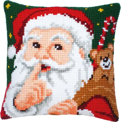 Produktbild von Vervaco KK139 Kreuzstichkissen Weihnachtsmann
