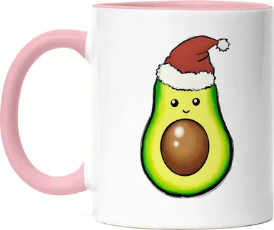 Produktbild von Weihnachts-Avocado Tasse Rosa Geschenkidee Avocado-Fans Guacamole Süßes Motiv für Weihnachten für Familie Freunde