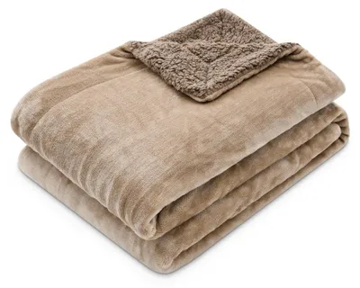 Produktbild von Flauschige Kuscheldecke Sherpa Sofaüberwurf Kuschelig Wendbar Wohndecke Skandi 200x240cm