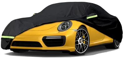 Immagine prodotto di Copertura impermeabile per auto, adatta ai modelli Porsche 911 (991/992/996/997), colore nero, con cerniera per l'accesso alle portiere