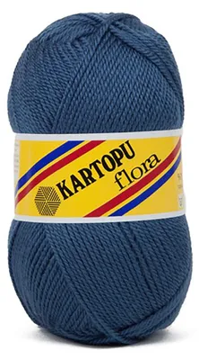 100g Strick-Häkel-Garn KARTOPU FLORA K650 graublau