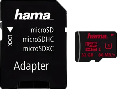 Produktbild von Hama microSDXC 64GB UHS Speed Class 3 UHS-I 80MB\s + Adapter\Mobile